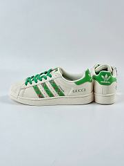  Adidas x Gucci Superstar sneaker in white & green - 4