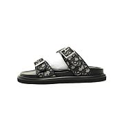 Dior Aqua Sandal Beige & Black Dior Oblique Jacquard - 1