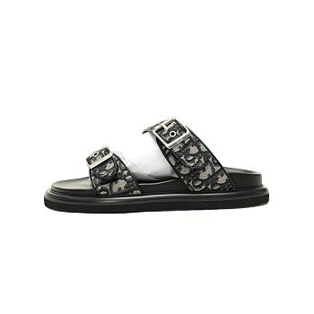 Dior Aqua Sandal Beige & Black Dior Oblique Jacquard