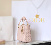 Lady Dior Micro Bag Powder Pink Cannage Lambskin Size 20x16.5x8 cm - 3