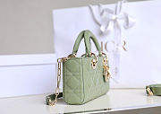 Lady Dior Medium Mint Green Bag Size 22x12x6cm - 4