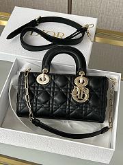 Lady D-Joy Medium Bag Black Cannage Lambskin Size 22x12x6cm - 1