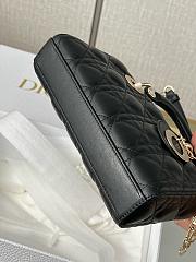Lady D-Joy Medium Bag Black Cannage Lambskin Size 22x12x6cm - 6