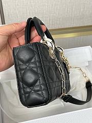 Lady D-Joy Medium Bag Black Cannage Lambskin Size 22x12x6cm - 5