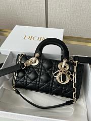 Lady D-Joy Medium Bag Black Cannage Lambskin Size 22x12x6cm - 4