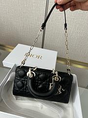 Lady D-Joy Medium Bag Black Cannage Lambskin Size 22x12x6cm - 3