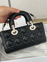 Lady D-Joy Medium Bag Black Cannage Lambskin Size 22x12x6cm - 2