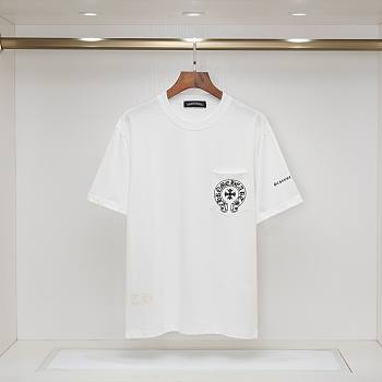 Chrome Hearts Horse Shoe Pocket Logo White T Shirt