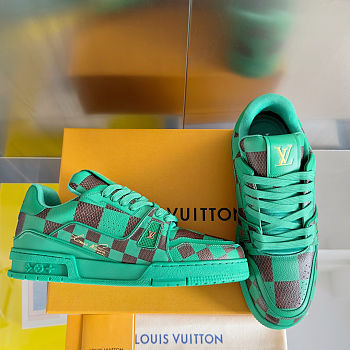 LV Trainer Sneaker Damier Pop Green