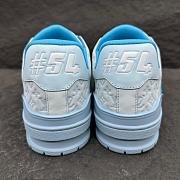 LV Trainers Monogram-Embossed Nubuck Calf Leather Blue - 6