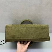 Balenciaga Green Small Suede Le City Top-Handle Bag Size 38 x15x24cm - 4