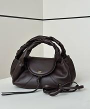 Fendi Spy Mini Dark Brown Leather Bag Size 32x12x18cm - 1