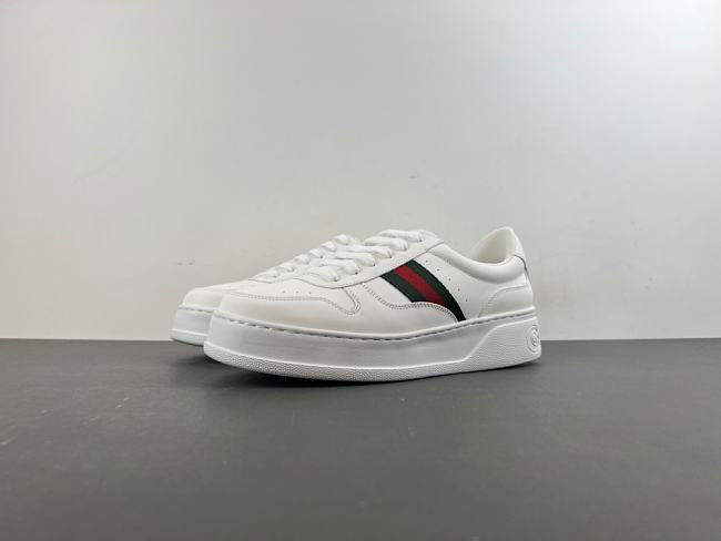 GUCCI Men's chunky trainers in white leather - 1