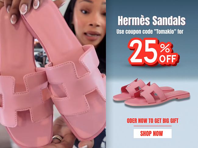 Hermès Oran Sandals Pink  - 1
