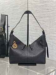 Large Dior Voyage Bag Black Flat Macrocannage Crinkled Calfskin Size 28x18x12cm - 1