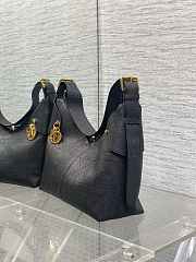Large Dior Voyage Bag Black Flat Macrocannage Crinkled Calfskin Size 28x18x12cm - 5