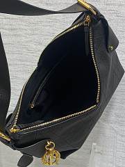 Large Dior Voyage Bag Black Flat Macrocannage Crinkled Calfskin Size 28x18x12cm - 3