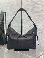 Large Dior Voyage Bag Black Flat Macrocannage Crinkled Calfskin Size 28x18x12cm - 2