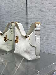 Small Dior Voyage Bag Latte Flat Macrocannage Grained Calfskin Size 23x15x9.5cm - 6