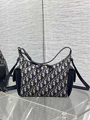 Medium D-Dream Bag Blue Dior Oblique Jacquard and Smooth Calfskin - 6
