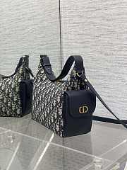 Medium D-Dream Bag Blue Dior Oblique Jacquard and Smooth Calfskin - 3