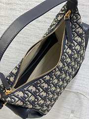 Medium D-Dream Bag Blue Dior Oblique Jacquard and Smooth Calfskin - 2