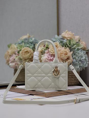 Mini Dior Book Tote Powder Pink Macrocannage Calfskin Size 21.5x13x7.5cm