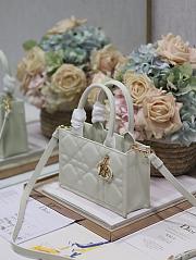 Mini Dior Book Tote Powder Pink Macrocannage Calfskin Size 21.5x13x7.5cm - 3