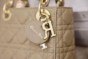 Mini Lady Dior in Beige Cannage leather with gold chain Size 17x15x7cm - 6