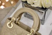 Mini Lady Dior in Beige Cannage leather with gold chain Size 17x15x7cm - 5