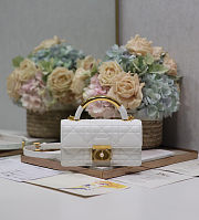 MINI DIOR ANGE BAG Black Macrocannage Lambskin in white Size 20x12x5cm - 1