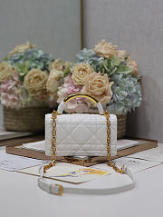 MINI DIOR ANGE BAG Black Macrocannage Lambskin in white Size 20x12x5cm - 4