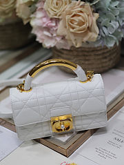 MINI DIOR ANGE BAG Black Macrocannage Lambskin in white Size 20x12x5cm - 5