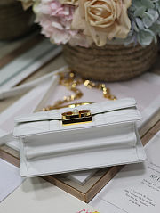 MINI DIOR ANGE BAG Black Macrocannage Lambskin in white Size 20x12x5cm - 2