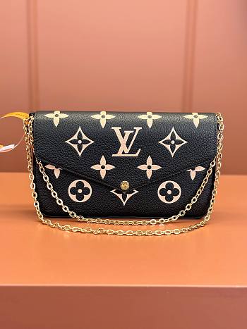 LV Pochette Félicie Monogram Empreinte Leather M82479 Size 21x12x3cm