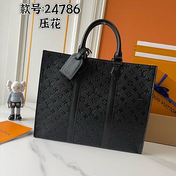 LV Sac Plat 24H Monogram Taurillon Leather LG M24786 Size 41x33x14cm