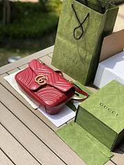 Gucci GG Marmont Matelassé Mini Bag Red 446744 Size 26x15x7cm - 1
