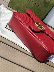 Gucci GG Marmont Matelassé Mini Bag Red 446744 Size 26x15x7cm - 5