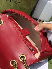 Gucci GG Marmont Matelassé Mini Bag Red 446744 Size 26x15x7cm - 6