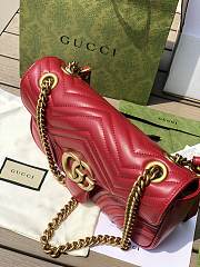 Gucci GG Marmont Matelassé Mini Bag Red 446744 Size 26x15x7cm - 4