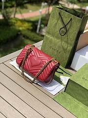 Gucci GG Marmont Matelassé Mini Bag Red 446744 Size 26x15x7cm - 3