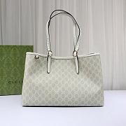 GG Emblem medium tote bag in beige and white fabric Size 38x25.5x15cm - 1