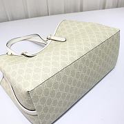 GG Emblem medium tote bag in beige and white fabric Size 38x25.5x15cm - 5