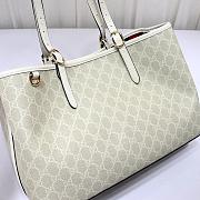 GG Emblem medium tote bag in beige and white fabric Size 38x25.5x15cm - 3