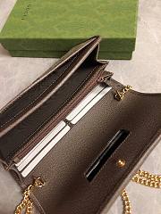 Gucci Ophidia wallet on chain in beige and dark brown Supreme - 4