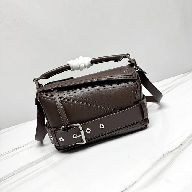 Large Puzzle Biker bag in shiny calfskin Brown Size 24x10.5x16.5cm - 1