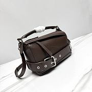 Large Puzzle Biker bag in shiny calfskin Brown Size 24x10.5x16.5cm - 5