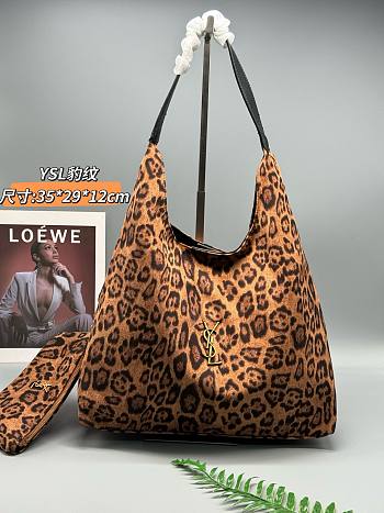 YSL LE 5 À 7 BEA in pony hair leather in Brown Size 35x29x12cm