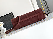 Prada Burgundy Prada Bonnie Medium Suede Handbag Size 32x15.5x12cm - 4