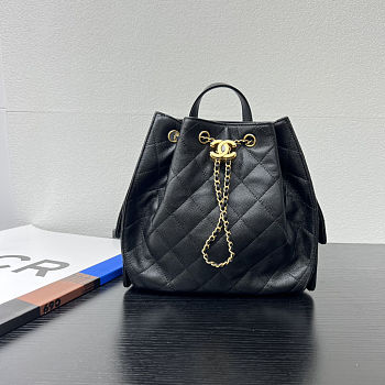Chanel 25 medium backpack Grained calfskin & gold-tone Size 23x23x15cm